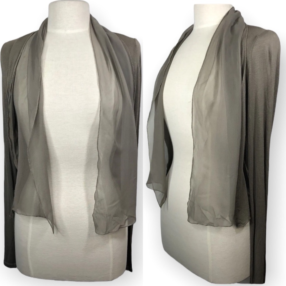 Northland Lightweight Brown Open Front Cardigan Boho Lagenlook S/M